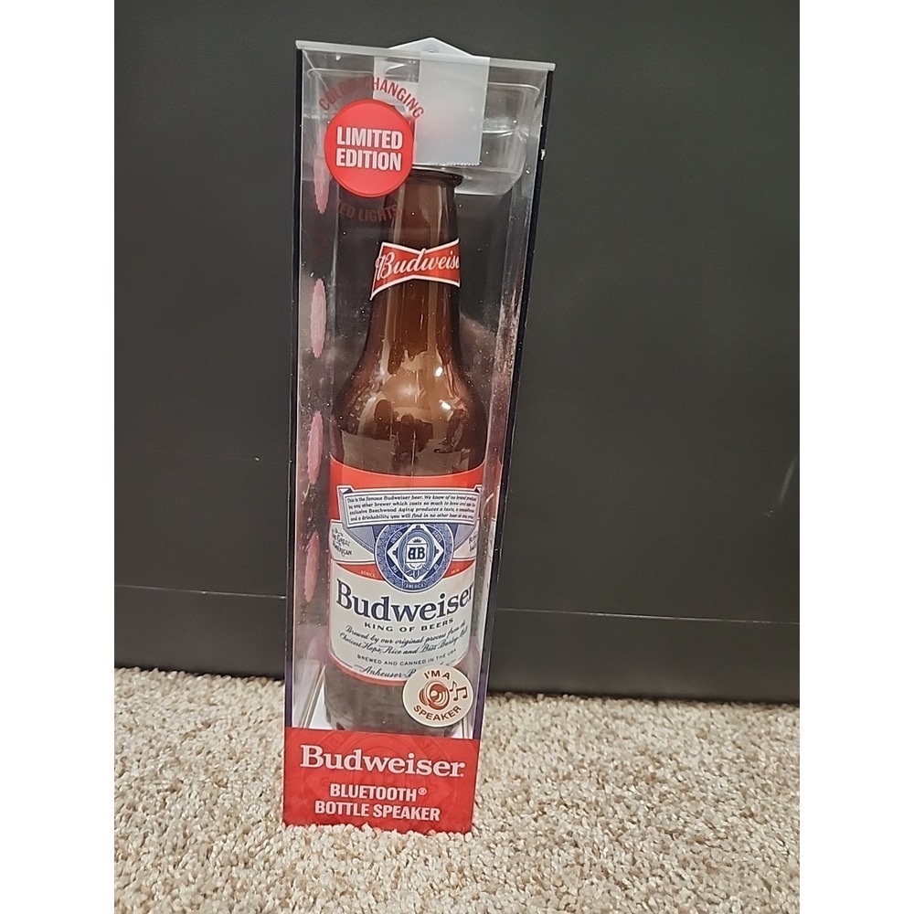 Budweiser BLUETOOTH BOTTLE SPEAKER  Color Changing LED Lights